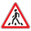 Дорожный знак 1.22 «Пешеходный переход» (металл 0,8 мм, I типоразмер: сторона 700 мм, С/О пленка: тип В алмазная)